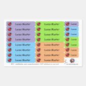 92 DIY Stifteaufkleber blau grün - Marienkäfer 長方形シール (正面)