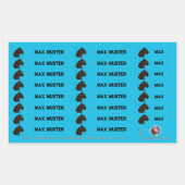 92 DIY Stifteaufkleber blau - Schwarzer Panther   長方形シール (正面)