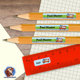 92 DIY Stifteaufkleber Feuerwehr  長方形シール