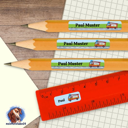 92 DIY Stifteaufkleber Feuerwehr  長方形シール