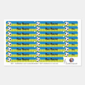 92 DIY Stifteaufkleber Fußball blau grün 長方形シール (正面)