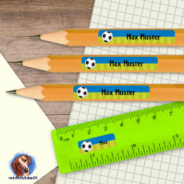 92 DIY Stifteaufkleber Fußball blau grün 長方形シール