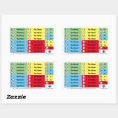 92 DIY Stifteaufkleber Fußball bunt 長方形シール (シート)