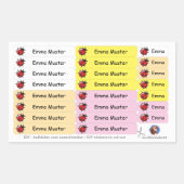 92 DIY Stifteaufkleber gelb rosa - Marienkäfer 長方形シール (正面)