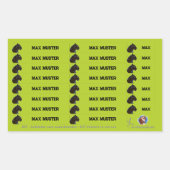 92 DIY Stifteaufkleber grün - Schwarzer Panther 長方形シール (正面)