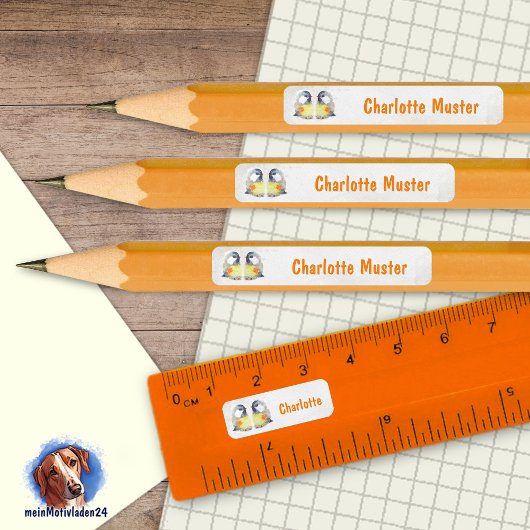 92 DIY Stifteaufkleber - Kohlmeise Aquarell 長方形シール