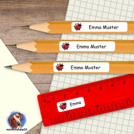 92 DIY Stifteaufkleber weiß - Marienkäfer 長方形シール