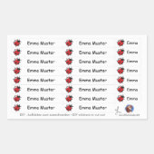 92 DIY Stifteaufkleber weiß - Marienkäfer 長方形シール (正面)