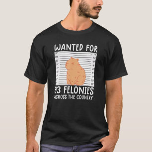 93件の重罪で指名手配 カピバラTシャツ 冗談 ロ Tシャツ