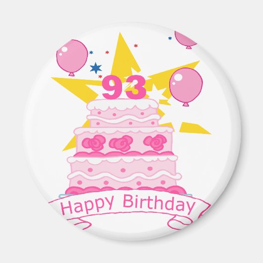 93歳お誕生日ケーキ マグネット (正面)