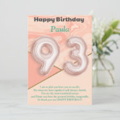 93歳の女の子ハッピーバースデーカード (スタンド正面)
