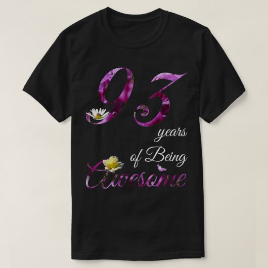 93歳の素晴らしフローラ1929 93番目の誕生日GIF Tシャツ (デザイン正面)