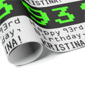 93歳の誕生日おめでとう - オタク/ギークスタイルの「93」と名前 ラッピングペーパー (ロールコーナー)