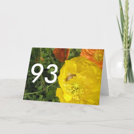 93歳の誕生日おめでとう Bright Flowers カード (正面)