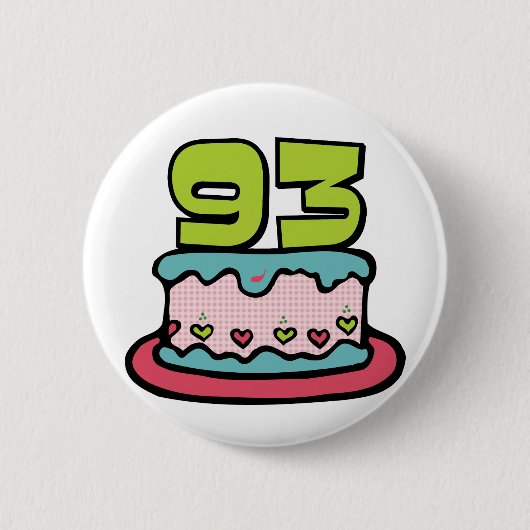 93歳の誕生日ケーキ 缶バッジ (正面)