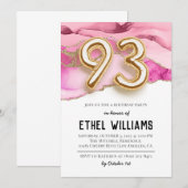 93歳の誕生日パーティーのご招待 招待状 (正面/裏面)
