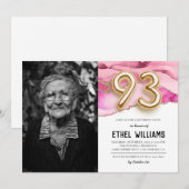 93歳の誕生日パーティーのご招待 招待状 (正面/裏面)