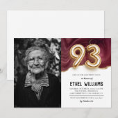 93歳の誕生日パーティーのご招待 招待状 (正面/裏面)