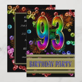 93歳の誕生日パーティー招待状（風船付き） 招待状 (正面/裏面)