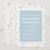 93歳エレガントの誕生日招待状フローラボホシック 招待状 (正面/裏面)