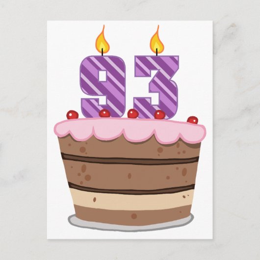93歳オンお誕生日ケーキ ポストカード (正面)