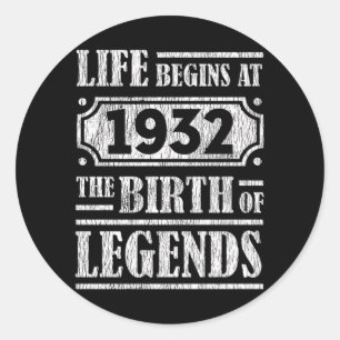 93歳1932年誕生伝説90誕生日 ラウンドシール