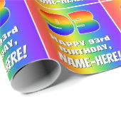 93番目の誕生日カラフル:、おもしろいレインボーパターン# 93 ラッピングペーパー (ロールコーナー)