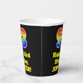 93番目の誕生日カラフル:,おもしろい，エキサイティング， Rainbow 93 紙コップ (右)