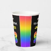 93番目の誕生日カラフル: Rainbow # 93,名前をカスタムする 紙コップ (右)