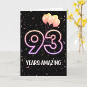 93番目の誕生日バルーンと紙吹雪 カード (黄色い花)