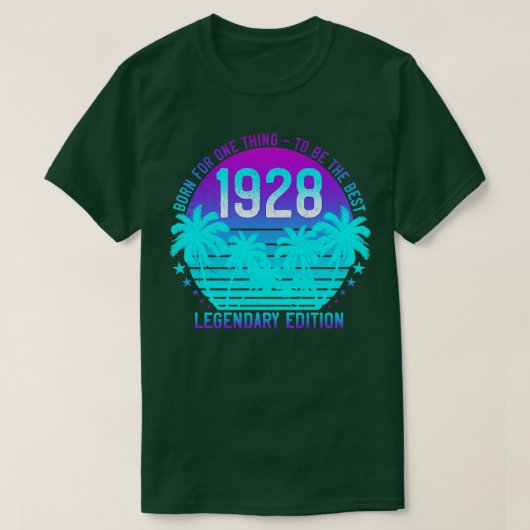 93番目の誕生日1928ヴィンテージ審美的サンセットパーム9 Tシャツ (デザイン正面)