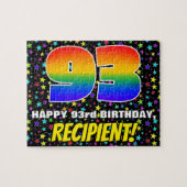 93番目の誕生日:おもしろい、カラフル星野パターン ジグソーパズル (横)