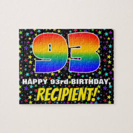 93番目の誕生日:おもしろい、カラフル星野パターン ジグソーパズル