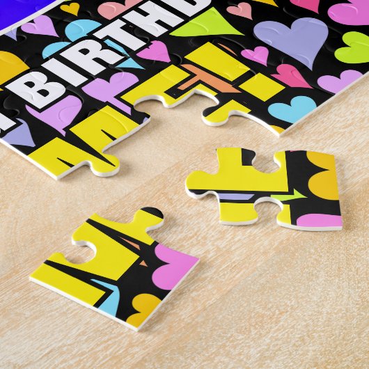 93番目の誕生日—おもしろい、愛するハートシェイプ+「93」 ジグソーパズル (側面)