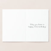 93番目の誕生日-インスパイアアールデコルック"93" & Name 箔カード (内部)