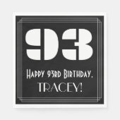 93番目の誕生日:インスパイアアールデコ検索"93" +名前 スタンダードランチョンナプキン (正面)