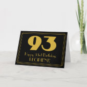 93番目の誕生日:インスパイアアールデコ検索"93" & Name カード (正面)