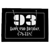 93番目の誕生日~インスパイアアールデコ見る"93" +名前 ラージペーパーバッグ (裏面)
