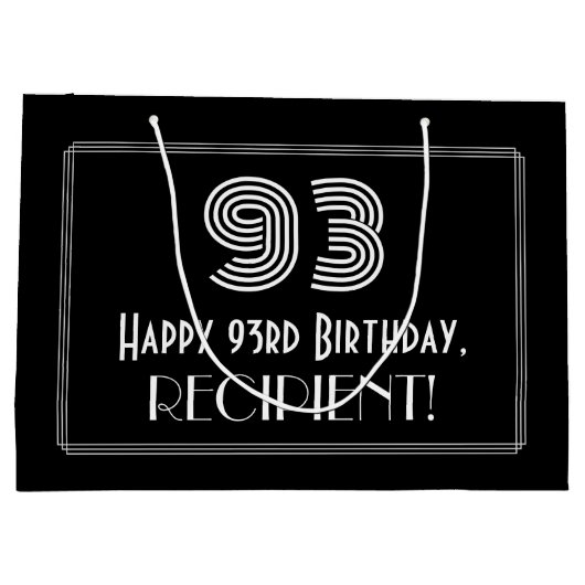93番目の誕生日—インスパイアアールデコ「93」の外観と名前 ラージペーパーバッグ (裏面)
