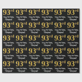 93番目の誕生日:エレガント豪華なフェイク金ゴールドルック# ラッピングペーパー