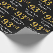 93番目の誕生日:エレガント豪華なフェイク金ゴールドルック# ラッピングペーパー (角)