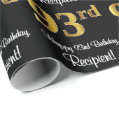 93番目の誕生日:エレガント豪華なフェイク金ゴールドルック# ラッピングペーパー (ロールコーナー)