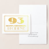 93番目の誕生日、名前+インスパイアアールデコ「93」 箔カード (ディスプレー)