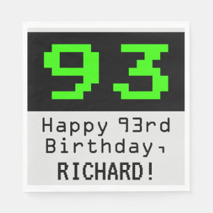 93番目の誕生日- Nerdy / オタク系のスタイル"93" & Name スタンダードランチョンナプキン