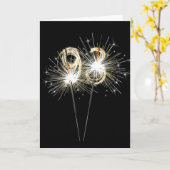 93番誕生日スパークラーズオンブラックカード カード (黄色い花)