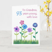 93誕生日カードおばあちゃん – 花 カード (黄色い花)