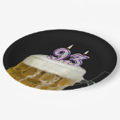 93誕生日ビールオンブラック紙プレート ペーパープレート (アングル)