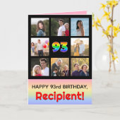 93誕生日:おもしろいレインボー#,カスタム写真+名前 カード (黄色い花)