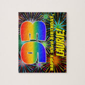 93誕生日:おもしろい、お祝カラフルい花火 ジグソーパズル (縦)