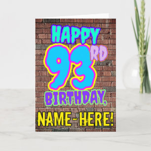93誕生日-おもしろい、アーバングラフィティインスパイアルック カード